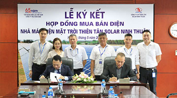 Ký kết hợp đồng mua bán điện nhà máy điện mặt trời Thiên Tân Solar Ninh Thuận